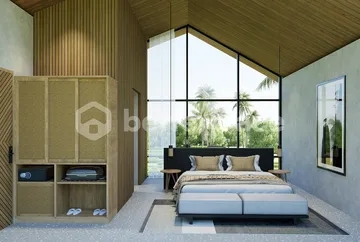 Seaside Serenity & Modern Comfort : Stylish Enclosed Living Villa with Tranquil Rice Field Views