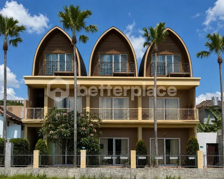 Elegant Leasehold Guesthouse in Canggu Babakan with Three Rooftop Joglo Rooms, Open Living Spaces, Rice Field Views and Prime Location