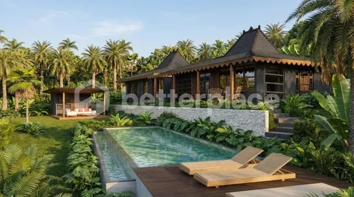 Elegant Freehold 3-Bed Bali Villa Surrounded by Lush Jungle Scenery with Infinity Pool, Sauna, Ice Bath, and Bespoke Artisan Details